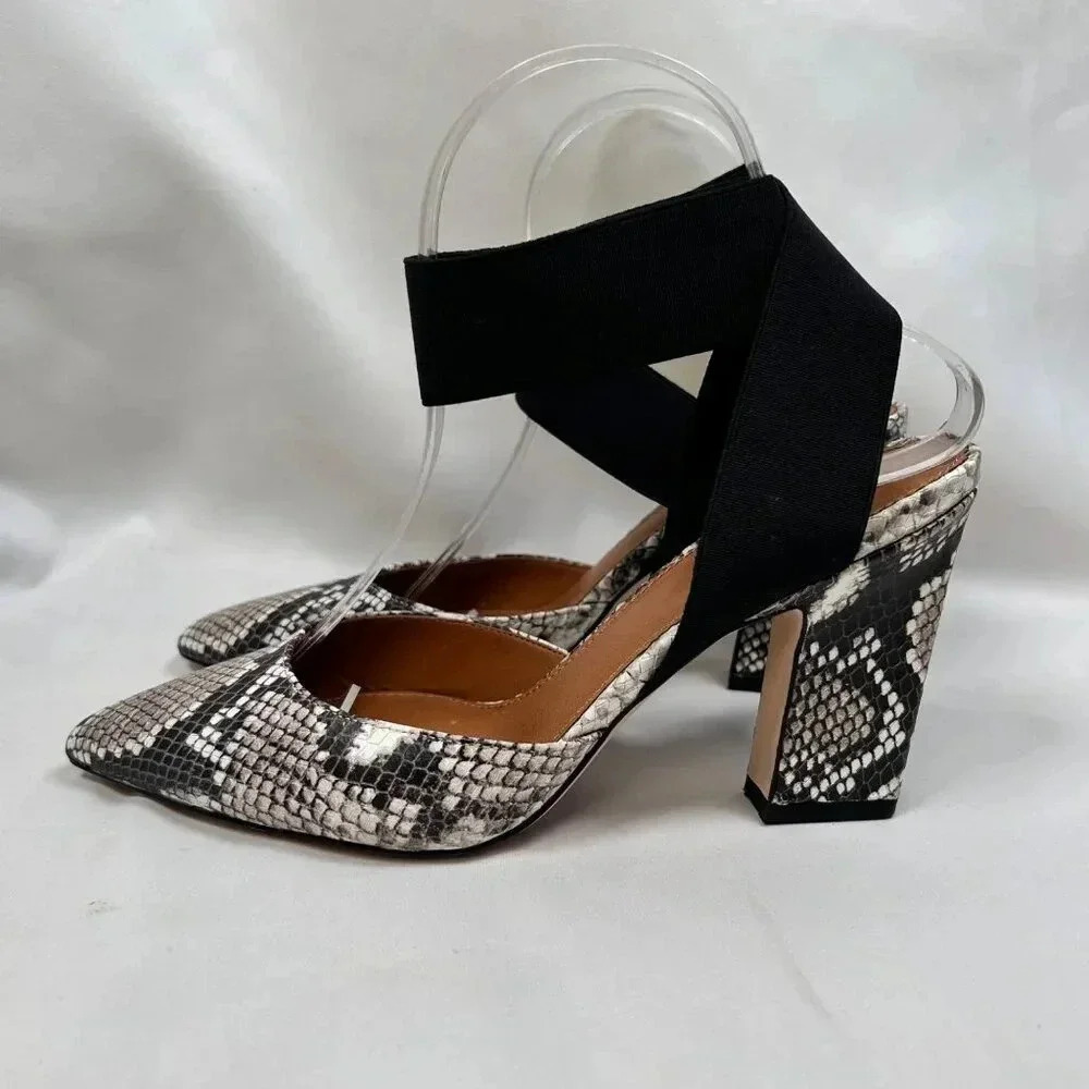Franco Sarto Stella Size 7.5 Heel Snakeskin Office Business Party Pump